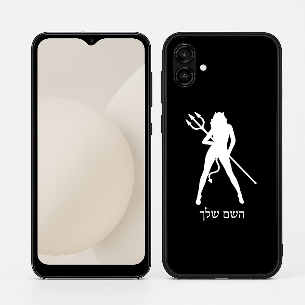 כיסוי בעיצוב אישי עם השם שלך לדגם - Samsung Galaxy A04 בעיצוב אישה שטן