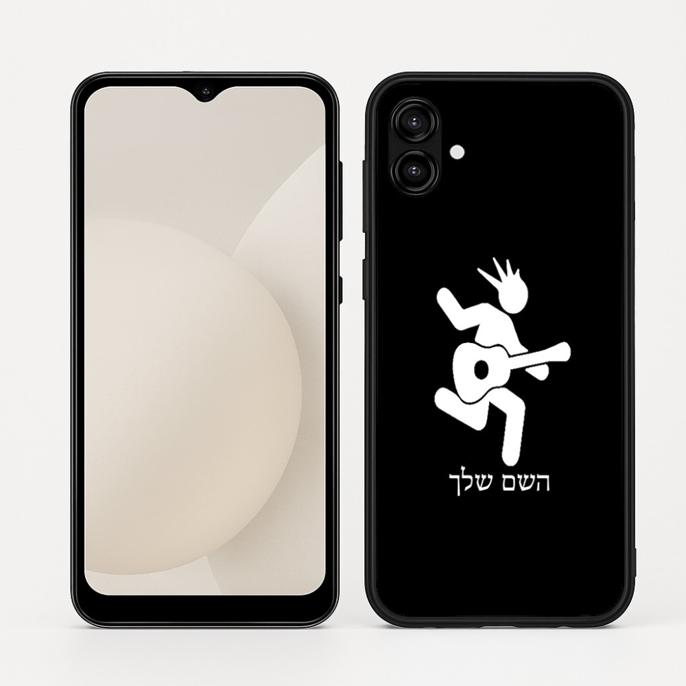 כיסוי בעיצוב אישי עם השם שלך לדגם - Samsung Galaxy A04 בעיצוב נגן גיטרה