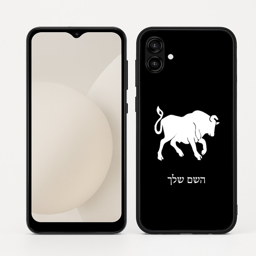 כיסוי בעיצוב אישי עם השם שלך לדגם - Samsung Galaxy A04 בעיצוב מזלות - שור