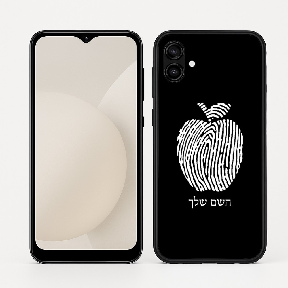 כיסוי בעיצוב אישי עם השם שלך לדגם - Samsung Galaxy A04 בעיצוב הדפס תפוח