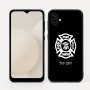כיסוי בעיצוב אישי עם השם שלך לדגם - Samsung Galaxy A04 בעיצוב כבאי - תגית