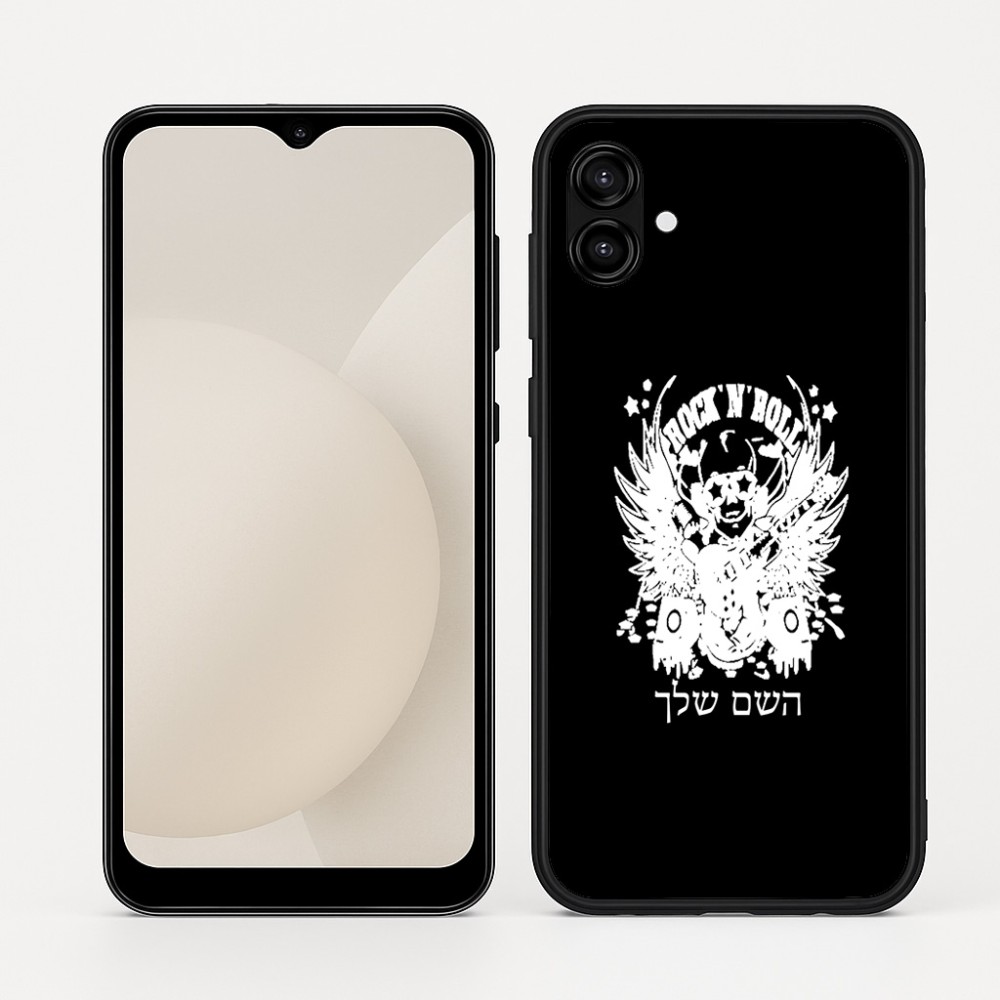 כיסוי בעיצוב אישי עם השם שלך לדגם - Samsung Galaxy A04 בעיצוב רוקנרול
