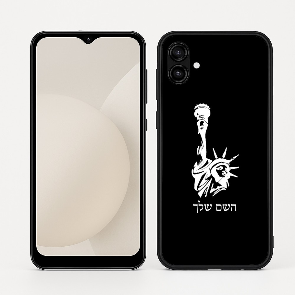 כיסוי בעיצוב אישי עם השם שלך לדגם - Samsung Galaxy A04 בעיצוב פסל החירות