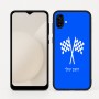 כיסוי בעיצוב אישי עם השם שלך לדגם - Samsung Galaxy A04 בעיצוב דגל המירוץ