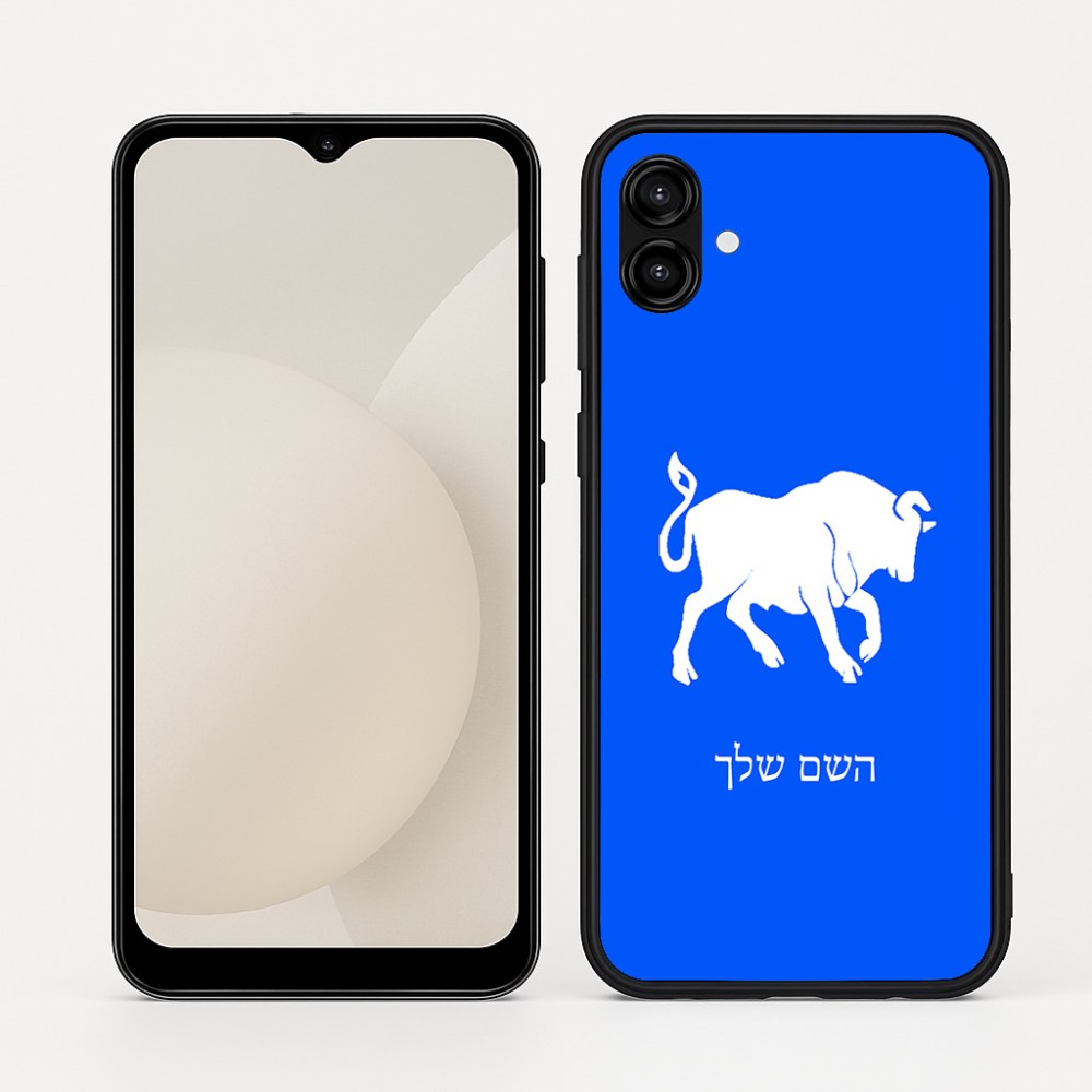 כיסוי בעיצוב אישי עם השם שלך לדגם - Samsung Galaxy A04 בעיצוב מזלות - שור