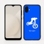 כיסוי בעיצוב אישי עם השם שלך לדגם - Samsung Galaxy A04 בעיצוב רוכב אופניים