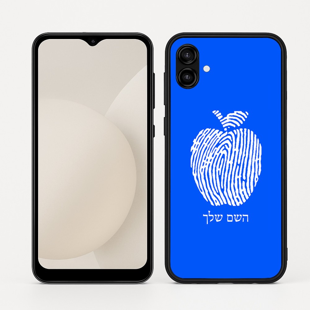 כיסוי בעיצוב אישי עם השם שלך לדגם - Samsung Galaxy A04 בעיצוב הדפס תפוח
