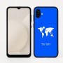 כיסוי בעיצוב אישי עם השם שלך לדגם - Samsung Galaxy A04 בעיצוב מפת העולם