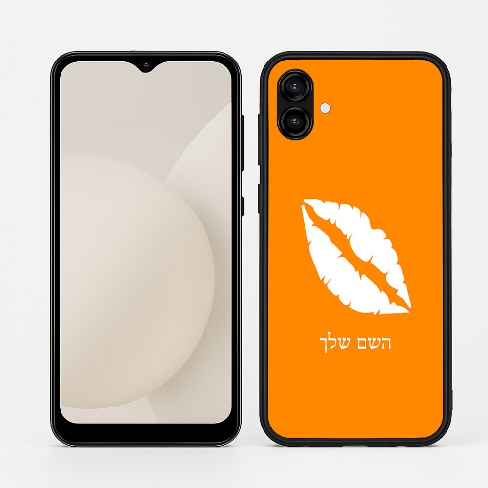 כיסוי בעיצוב אישי עם השם שלך לדגם - Samsung Galaxy A04 בעיצוב שפתיים - נשיקה