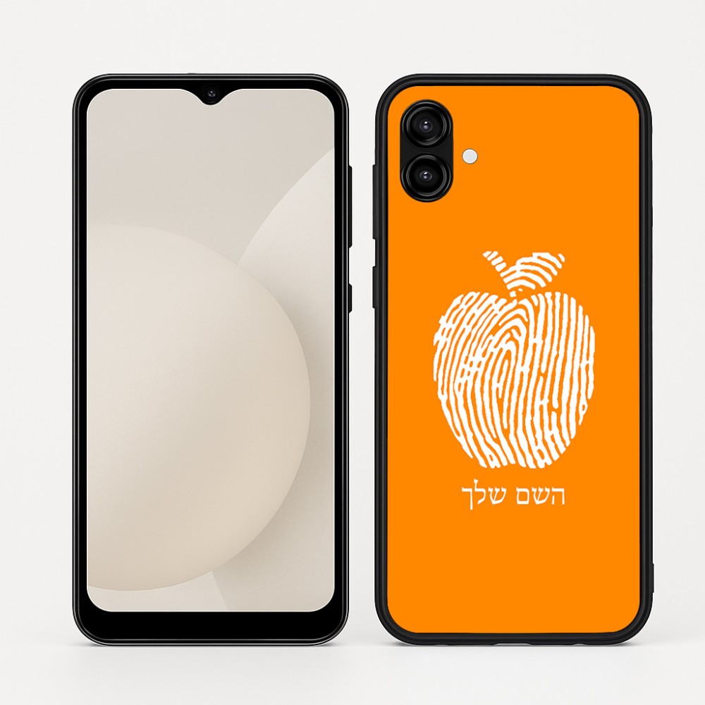 כיסוי בעיצוב אישי עם השם שלך לדגם - Samsung Galaxy A04 בעיצוב הדפס תפוח