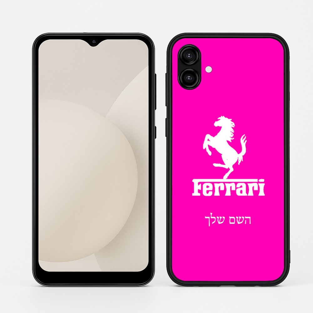 כיסוי בעיצוב אישי עם השם שלך לדגם - Samsung Galaxy A04 בעיצוב פרארי