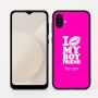 כיסוי בעיצוב אישי עם השם שלך לדגם - Samsung Galaxy A04 בעיצוב נשקי את חבר שלי