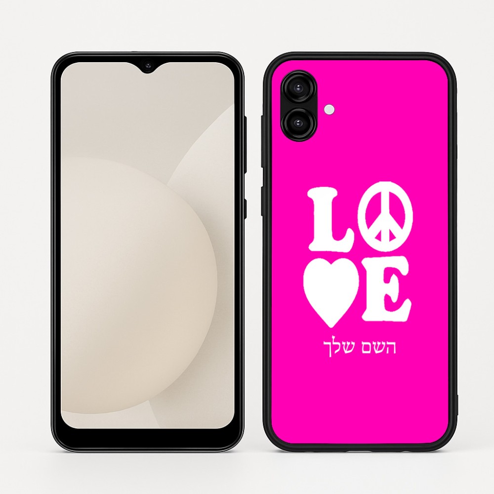 כיסוי בעיצוב אישי עם השם שלך לדגם - Samsung Galaxy A04 בעיצוב אהבה