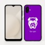 כיסוי בעיצוב אישי עם השם שלך לדגם - Samsung Galaxy A04 בעיצוב פרצוף בולדוג