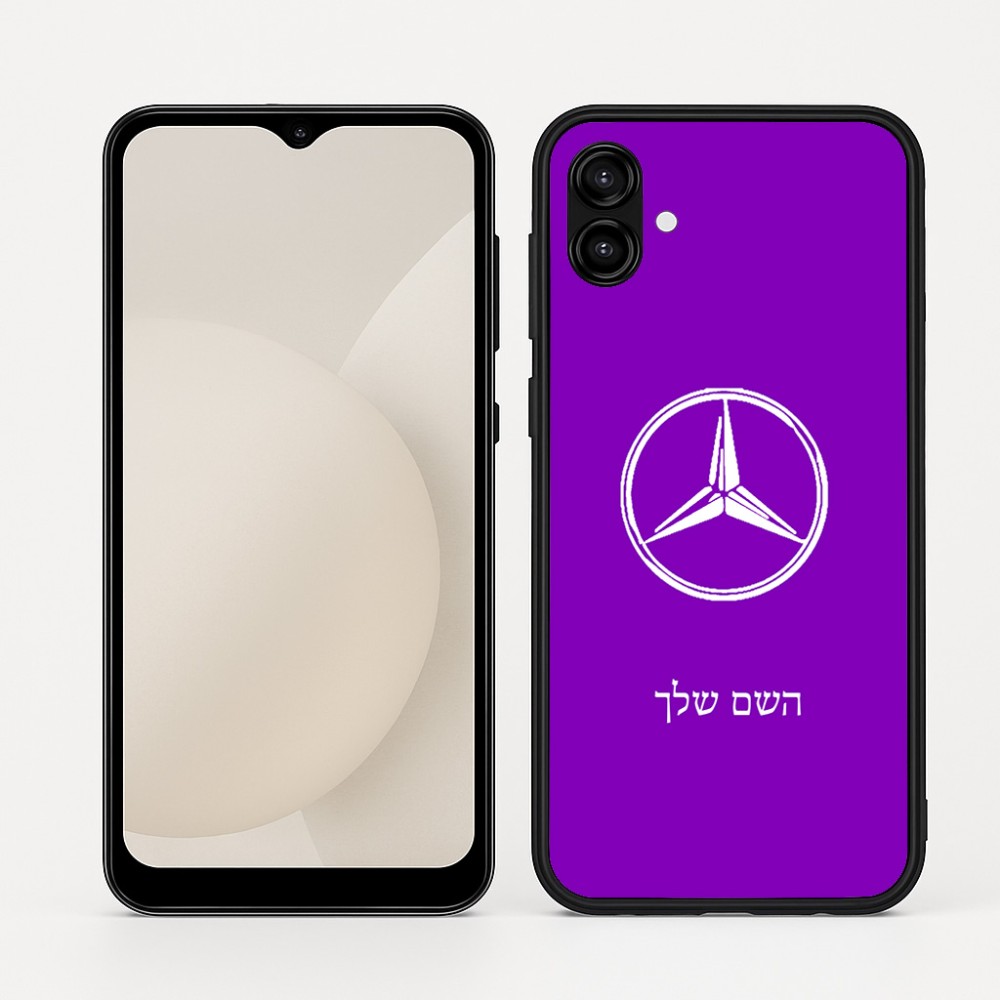 כיסוי בעיצוב אישי עם השם שלך לדגם - Samsung Galaxy A04 בעיצוב מרצדס-בנץ