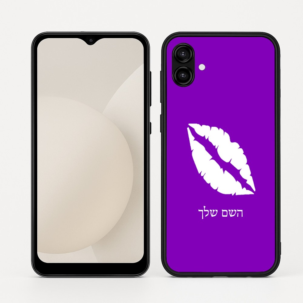 כיסוי בעיצוב אישי עם השם שלך לדגם - Samsung Galaxy A04 בעיצוב שפתיים - נשיקה