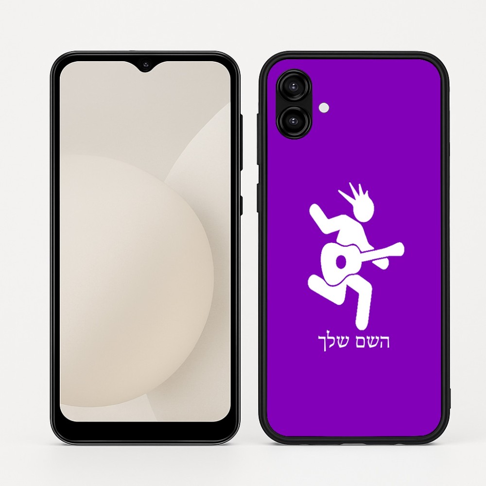 כיסוי בעיצוב אישי עם השם שלך לדגם - Samsung Galaxy A04 בעיצוב נגן גיטרה