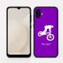כיסוי בעיצוב אישי עם השם שלך לדגם - Samsung Galaxy A04 בעיצוב רוכב אופניים
