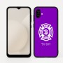 כיסוי בעיצוב אישי עם השם שלך לדגם - Samsung Galaxy A04 בעיצוב כבאי - תגית