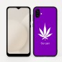 כיסוי בעיצוב אישי עם השם שלך לדגם - Samsung Galaxy A04 בעיצוב עלה מריחואנה - גראס