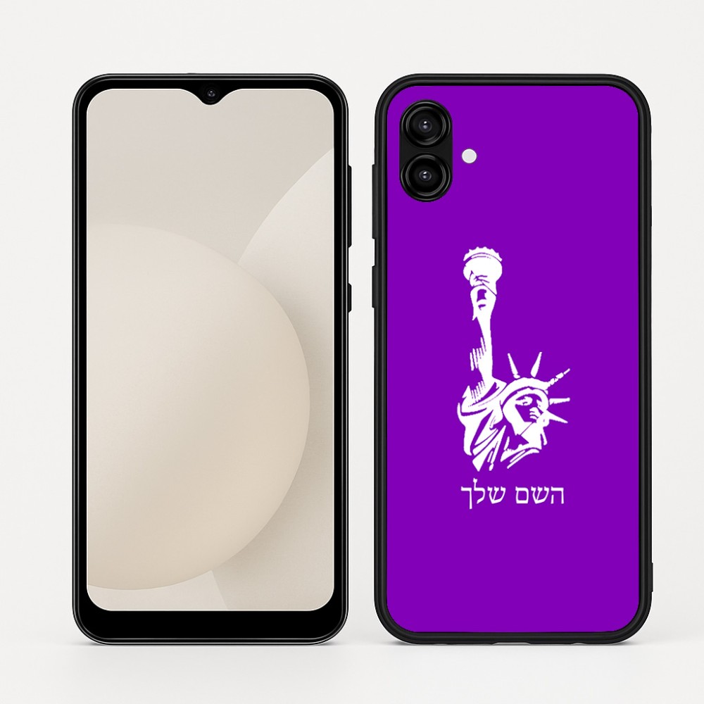 כיסוי בעיצוב אישי עם השם שלך לדגם - Samsung Galaxy A04 בעיצוב פסל החירות