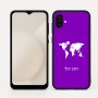 כיסוי בעיצוב אישי עם השם שלך לדגם - Samsung Galaxy A04 בעיצוב מפת העולם