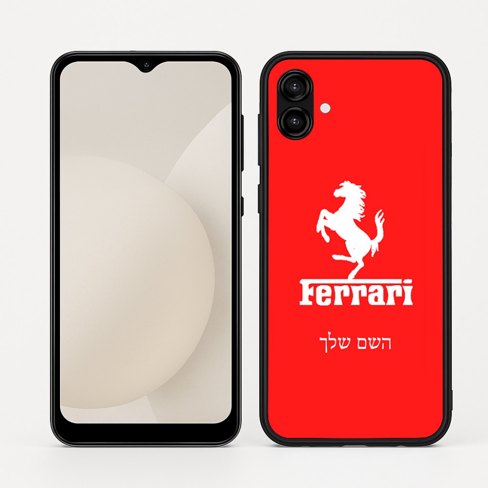 כיסוי בעיצוב אישי עם השם שלך לדגם - Samsung Galaxy A04 בעיצוב פרארי