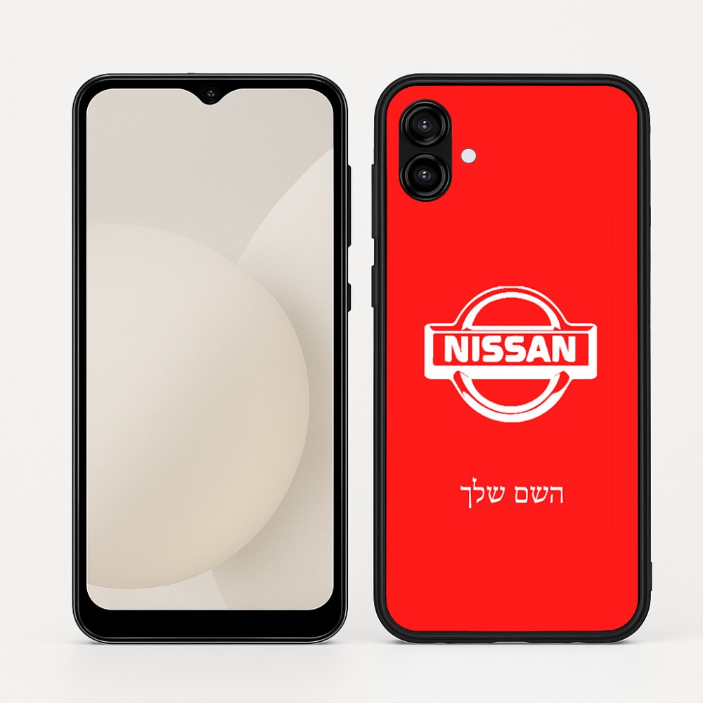 כיסוי בעיצוב אישי עם השם שלך לדגם - Samsung Galaxy A04 בעיצוב ניסאן