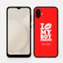 כיסוי בעיצוב אישי עם השם שלך לדגם - Samsung Galaxy A04 בעיצוב נשקי את חבר שלי