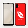 כיסוי בעיצוב אישי עם השם שלך לדגם - Samsung Galaxy A04 בעיצוב שפתיים - נשיקה