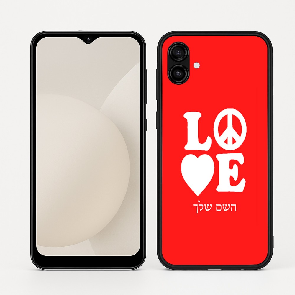 כיסוי בעיצוב אישי עם השם שלך לדגם - Samsung Galaxy A04 בעיצוב אהבה