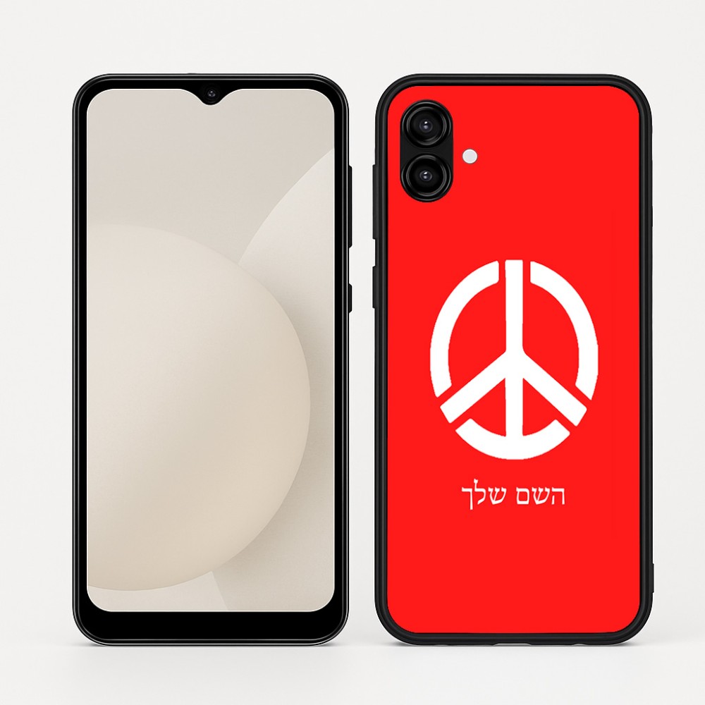 כיסוי בעיצוב אישי עם השם שלך לדגם - Samsung Galaxy A04 בעיצוב סמל השלום