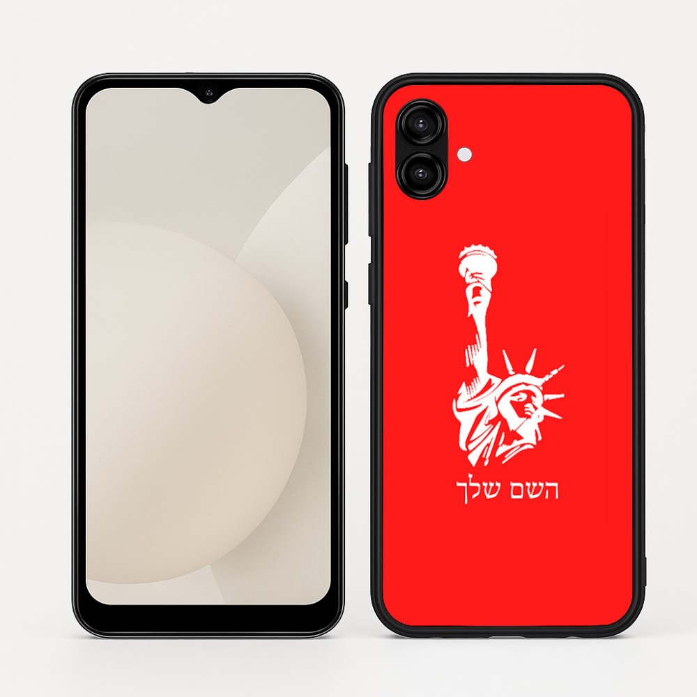 כיסוי בעיצוב אישי עם השם שלך לדגם - Samsung Galaxy A04 בעיצוב פסל החירות