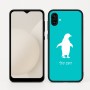 כיסוי בעיצוב אישי עם השם שלך לדגם - Samsung Galaxy A04 בעיצוב פינגווין