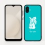 כיסוי בעיצוב אישי עם השם שלך לדגם - Samsung Galaxy A04 בעיצוב ארנב מחזיק גזר