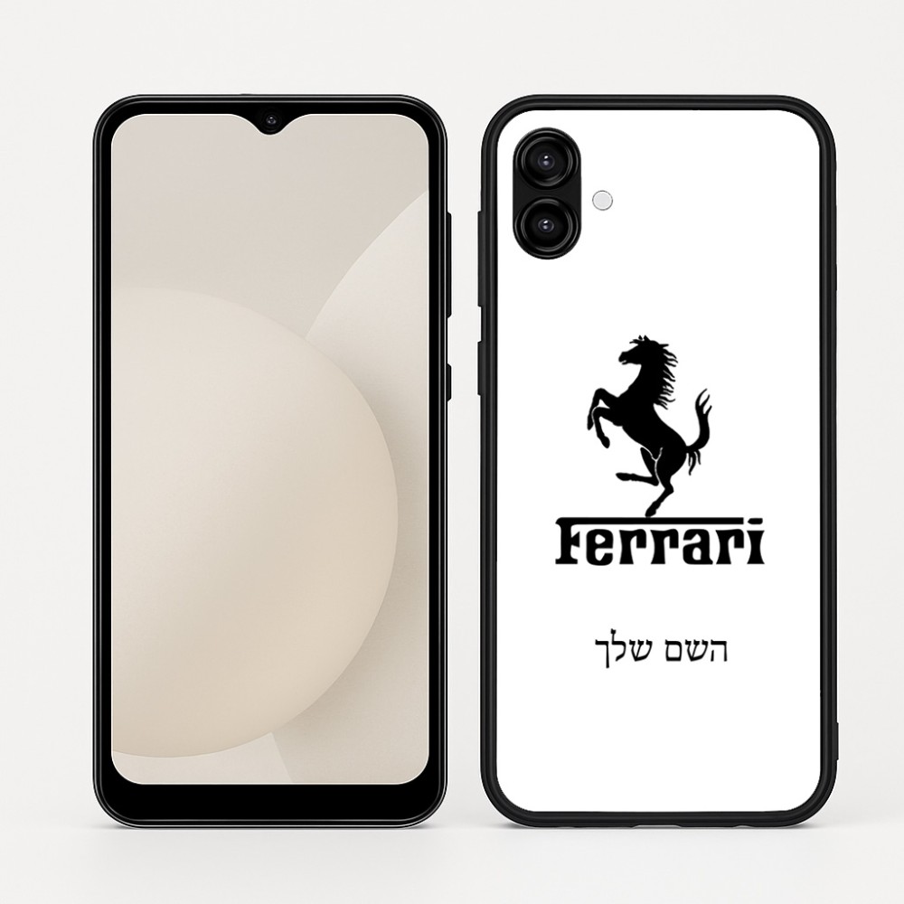 כיסוי בעיצוב אישי עם השם שלך לדגם - Samsung Galaxy A04 בעיצוב פרארי