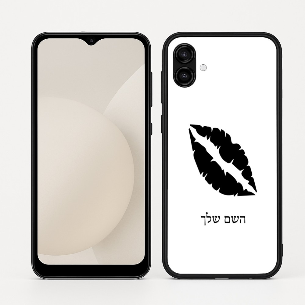 כיסוי בעיצוב אישי עם השם שלך לדגם - Samsung Galaxy A04 בעיצוב שפתיים - נשיקה