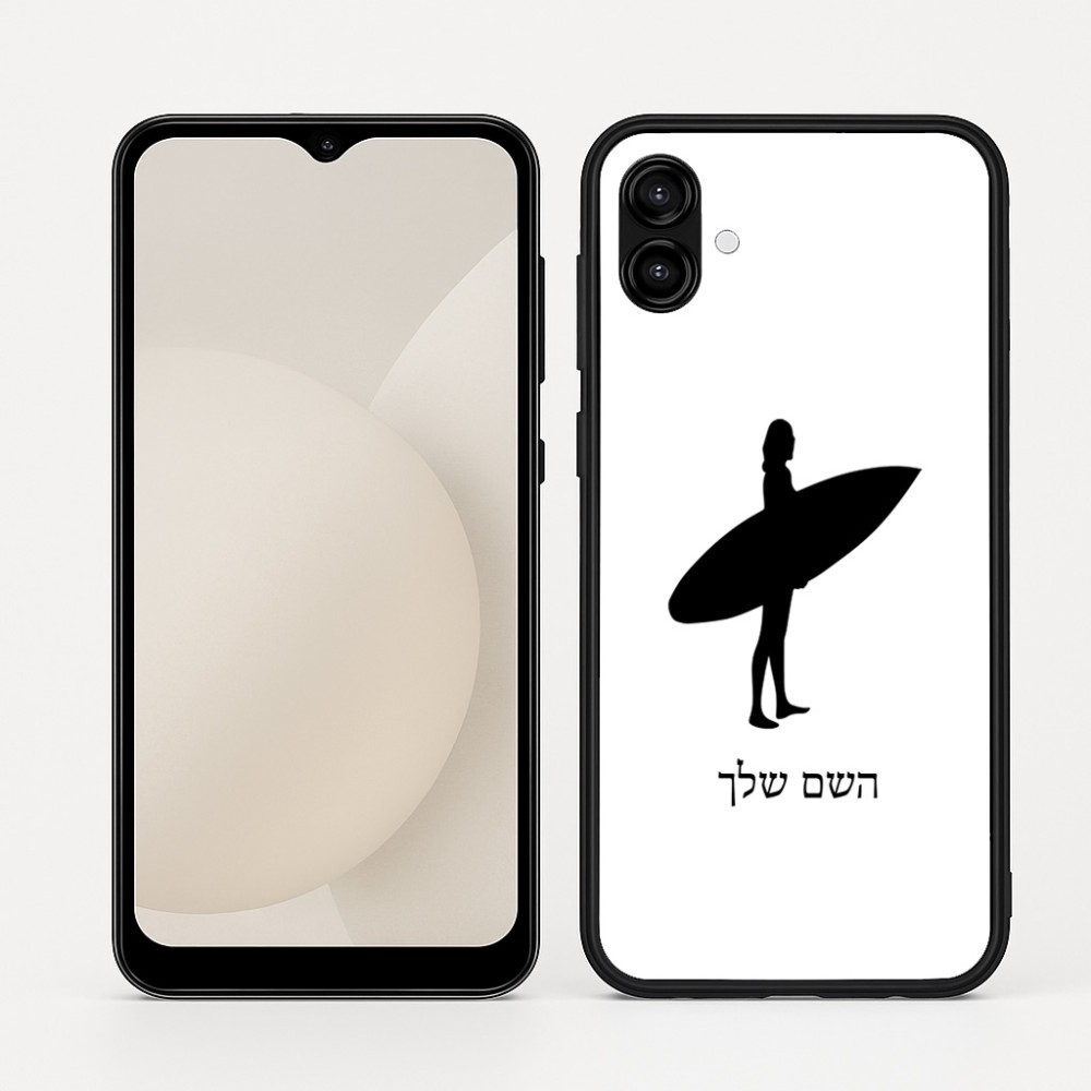 כיסוי בעיצוב אישי עם השם שלך לדגם - Samsung Galaxy A04 בעיצוב גלישה - גלישה