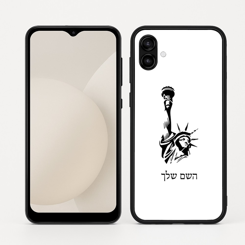 כיסוי בעיצוב אישי עם השם שלך לדגם - Samsung Galaxy A04 בעיצוב פסל החירות