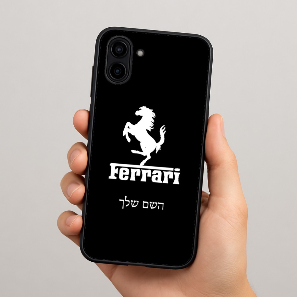 כיסוי בעיצוב אישי עם השם שלך לדגם - Samsung Galaxy A04 בעיצוב פרארי