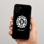 כיסוי בעיצוב אישי עם השם שלך לדגם - Samsung Galaxy A04 בעיצוב כבאי - תגית