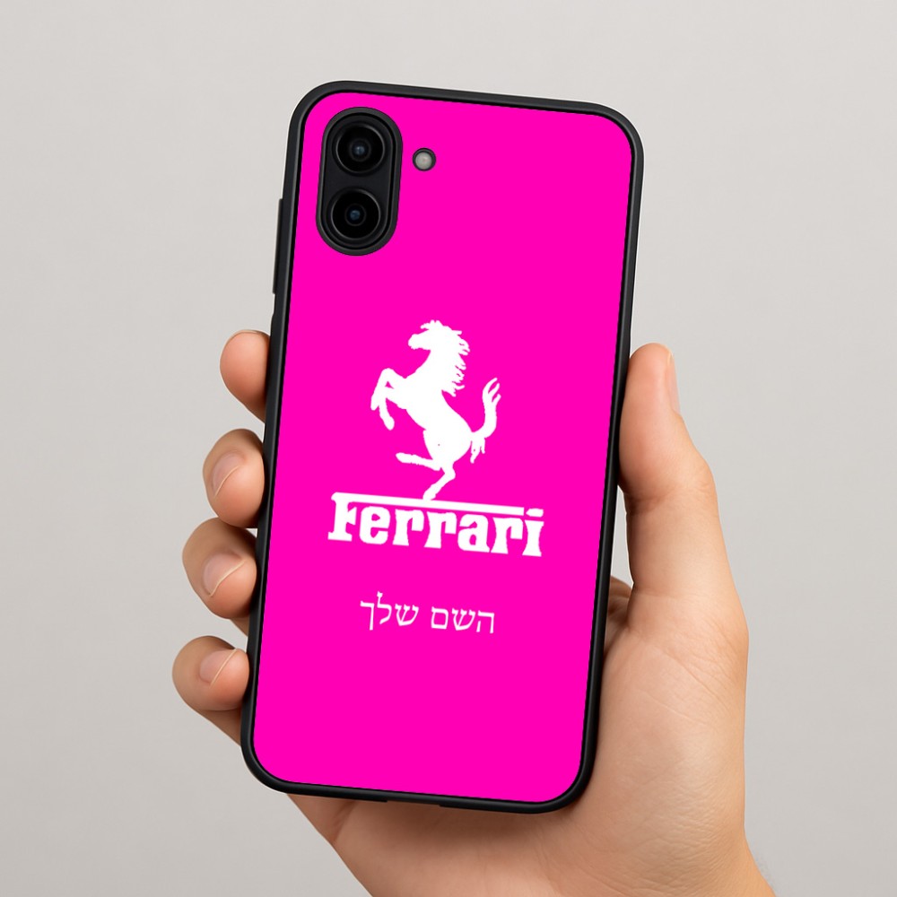 כיסוי בעיצוב אישי עם השם שלך לדגם - Samsung Galaxy A04 בעיצוב פרארי
