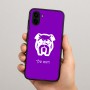 כיסוי בעיצוב אישי עם השם שלך לדגם - Samsung Galaxy A04 בעיצוב פרצוף בולדוג