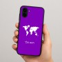 כיסוי בעיצוב אישי עם השם שלך לדגם - Samsung Galaxy A04 בעיצוב מפת העולם