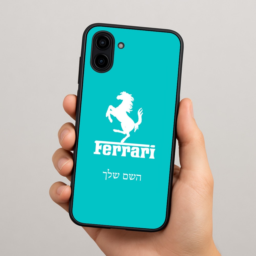 כיסוי בעיצוב אישי עם השם שלך לדגם - Samsung Galaxy A04 בעיצוב פרארי