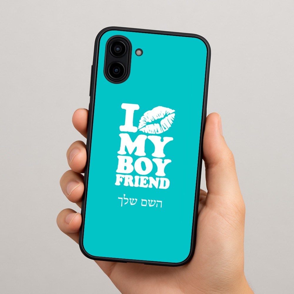 כיסוי בעיצוב אישי עם השם שלך לדגם - Samsung Galaxy A04 בעיצוב נשקי את חבר שלי