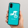 כיסוי בעיצוב אישי עם השם שלך לדגם - Samsung Galaxy A04 בעיצוב רוכב אופניים