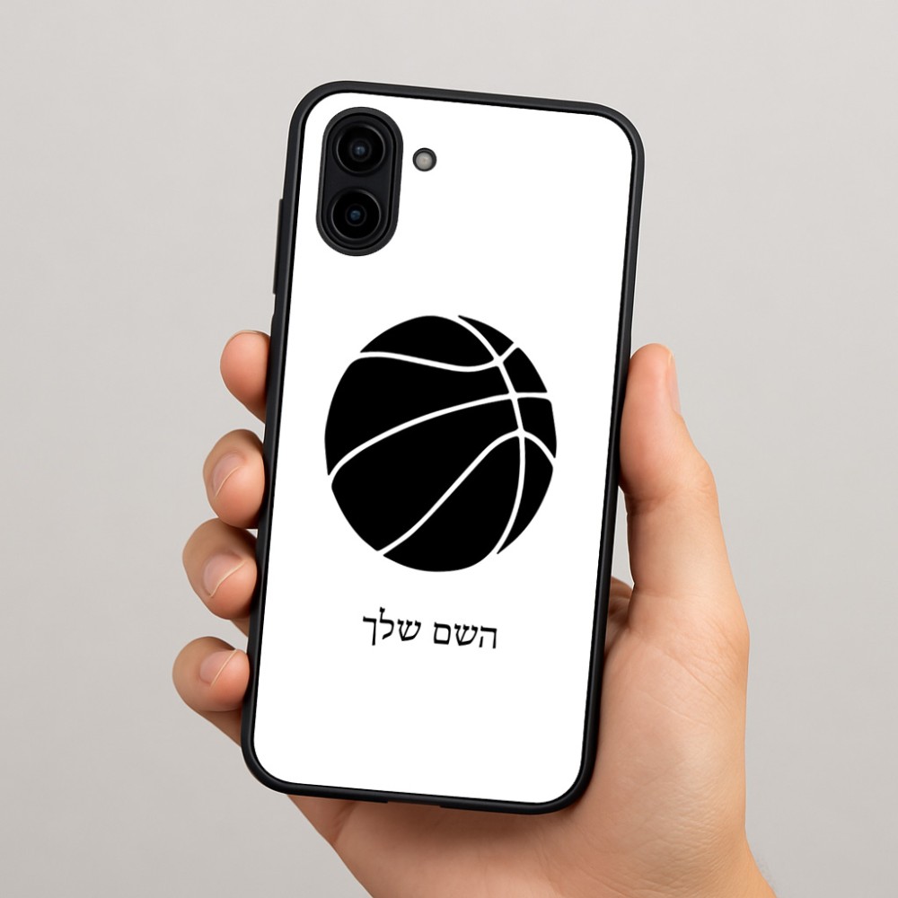 כיסוי בעיצוב אישי עם השם שלך לדגם - Samsung Galaxy A04 בעיצוב כדורסל