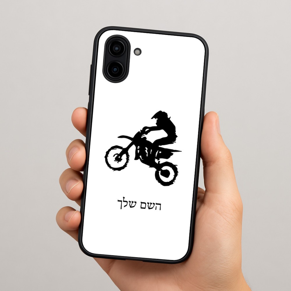כיסוי בעיצוב אישי עם השם שלך לדגם - Samsung Galaxy A04 בעיצוב מוטוקרוס