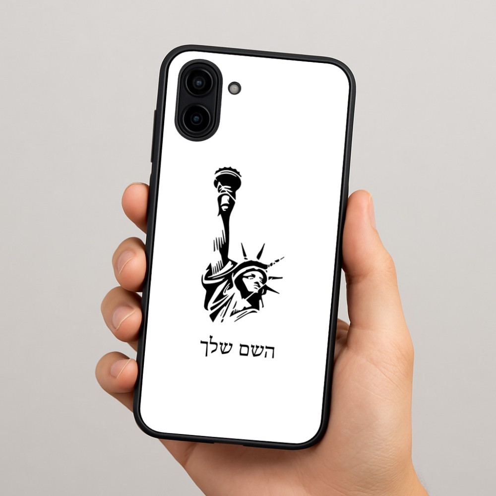 כיסוי בעיצוב אישי עם השם שלך לדגם - Samsung Galaxy A04 בעיצוב פסל החירות